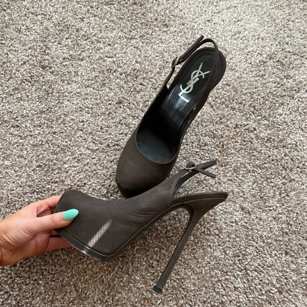 Saint Laurent Tribute Slingback Platform Stilettos